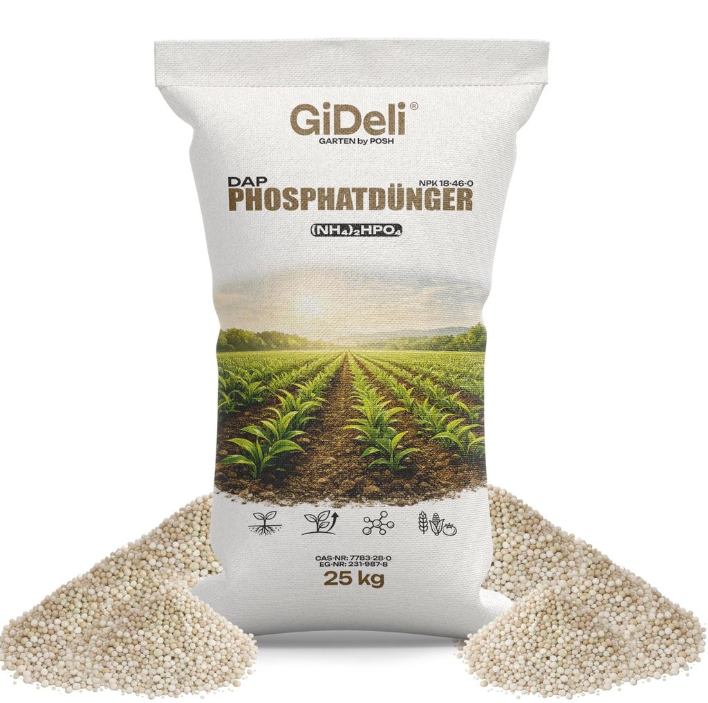 DAP 25kg Phosphatdünger Mais Getreide Granulat NPK 18-46 Wurzeln Löslich GiDeli