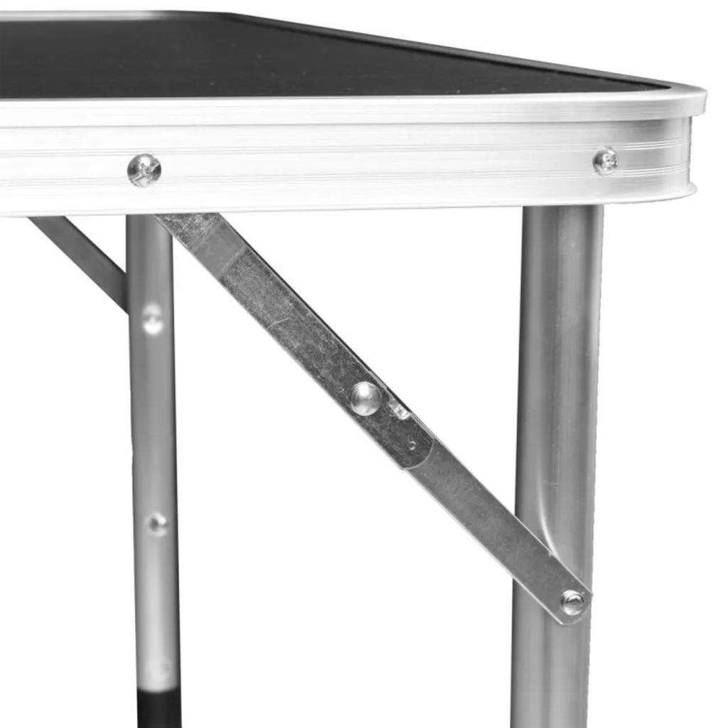 Table pliante grise 120x60 cm stable et compacte pour petits espaces