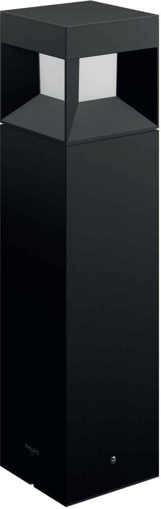 A black outdoor lamp.