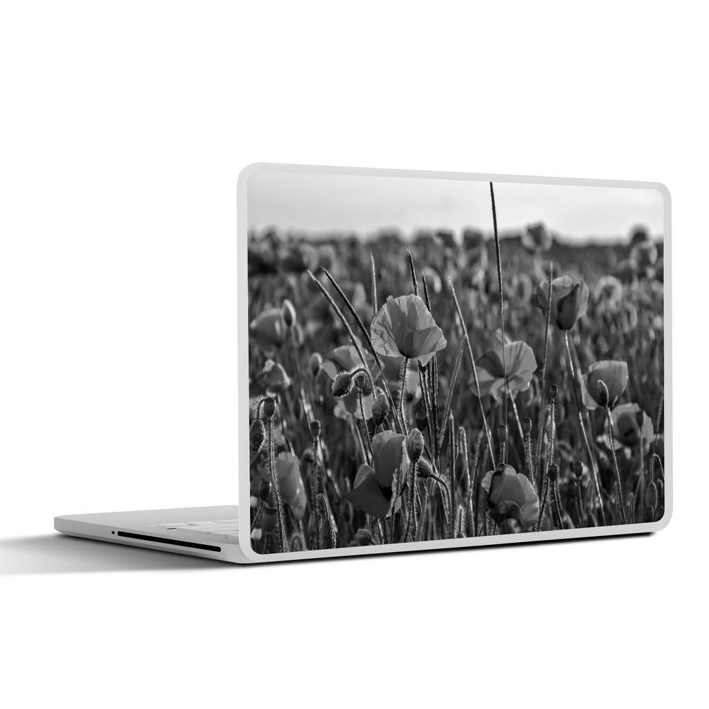 MuchoWow Laptop Aufkleber Sticker Cover Blumen - Mohnblumen - Natur - Rot 30x21 cm - Sticker für Laptop - Selbstklebend