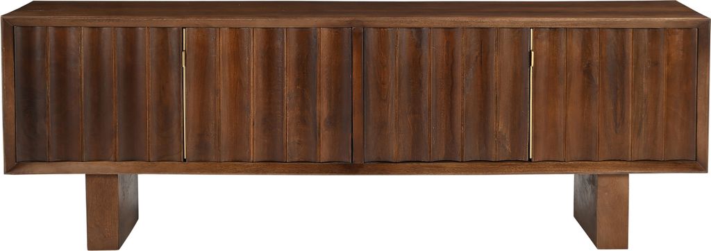 SIT Möbel Lowboard mit 4 Türen | Mango massiv, braun | B 180 x T 45 x H 60 cm | 14716-30 | Serie RONDURA