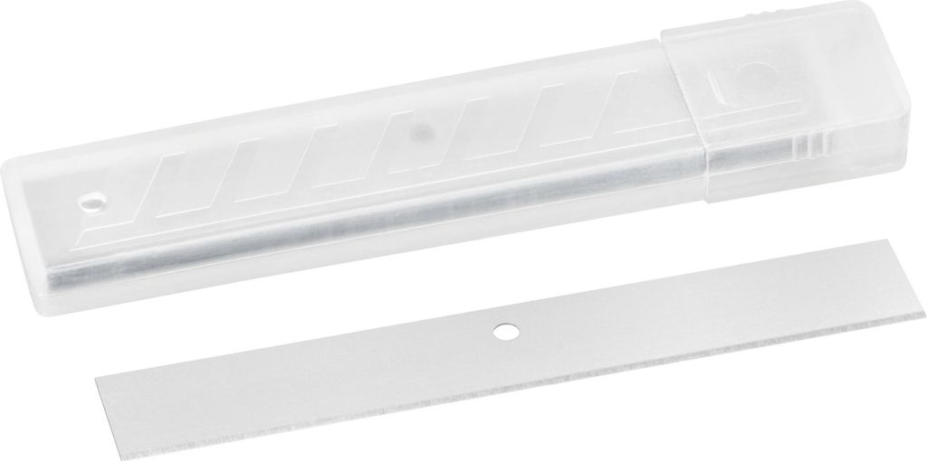 A spare blade and its plastic case are shown on a white background.