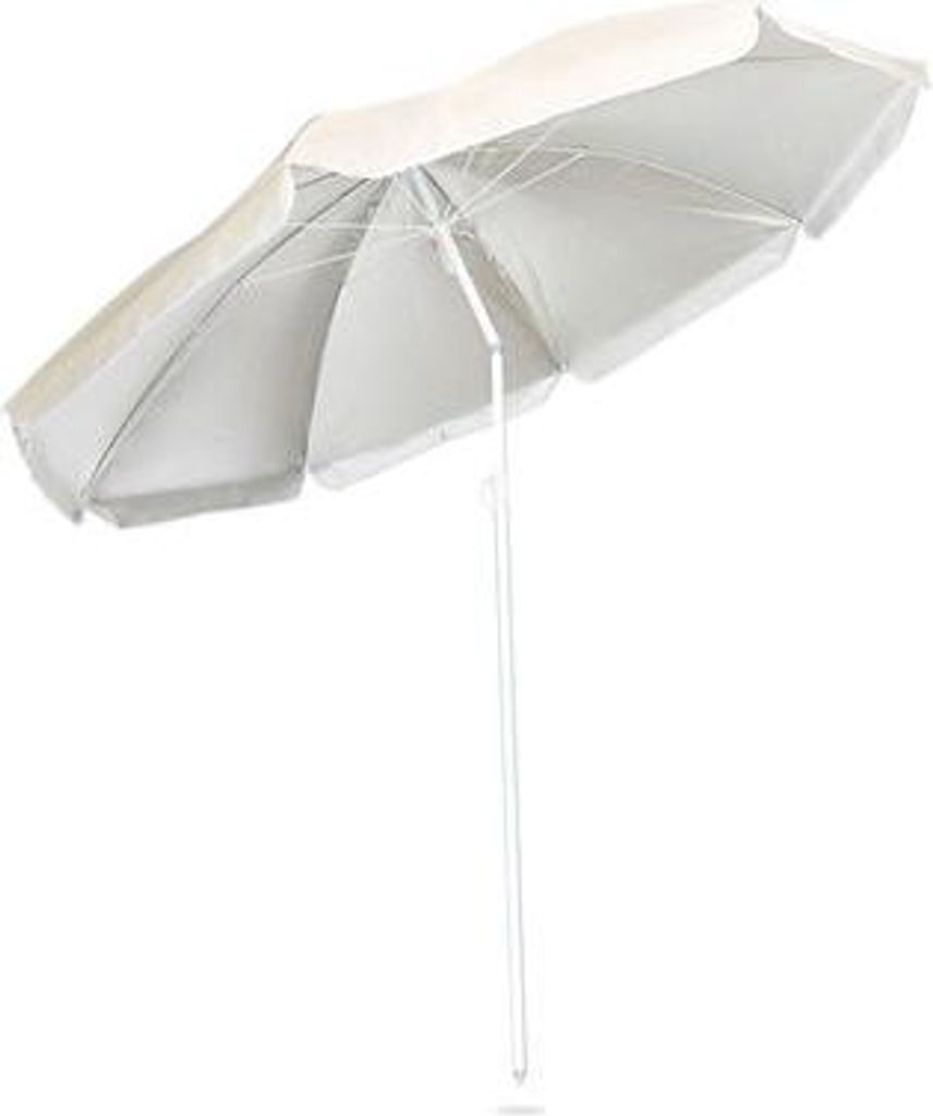 Sonnenschirm Ø 160 cm kippbar mit 8 Streben PF 50+ mit Silberbeschichtung und Belüftung – Gartenschirm, Balkonschirm & Strandschirm, wasserabwe...
