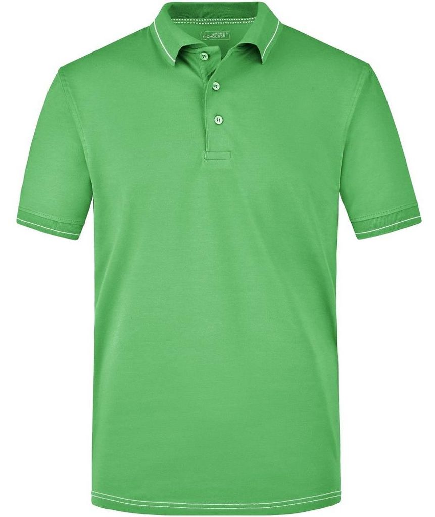 James and Nicholson - Poloshirt Elastisch für Herren LT2266 (3XL) (Limone/Weiß)