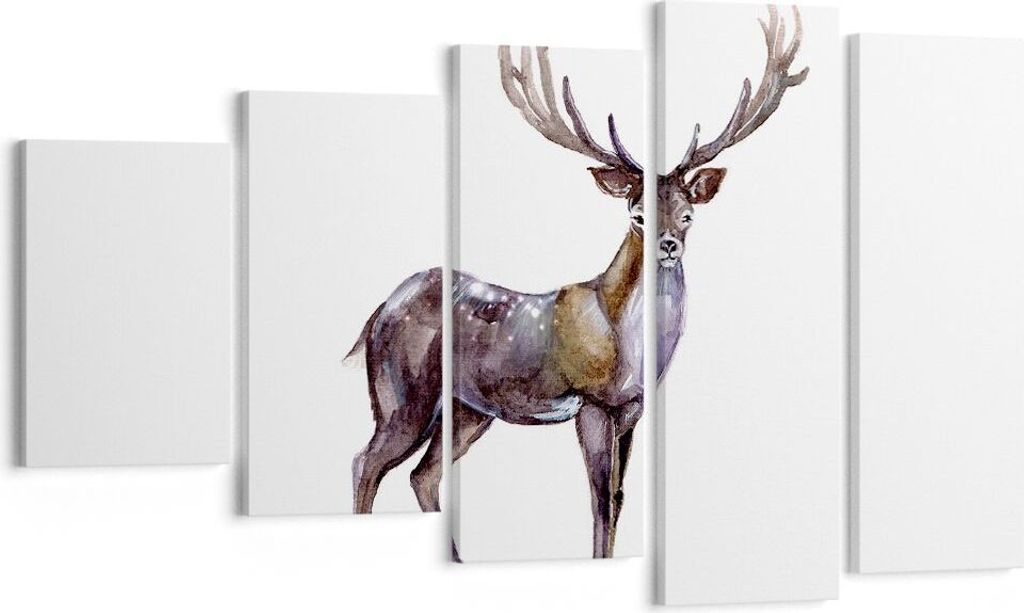 Bild auf Leinwand - Leinwandbild - Liebes Tier Wild Wald - 100x60cm - Wand Bild - Wanddeko - Leinwanddruck - Bilder - Kunstdruck - Wanddekoration -...