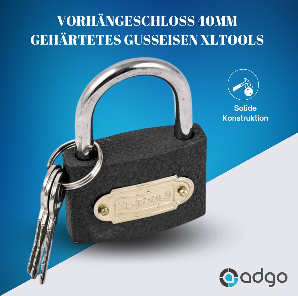 ADGO® Geschmiedetes Gusseisen 40 mm Universalschloss Produktbild 