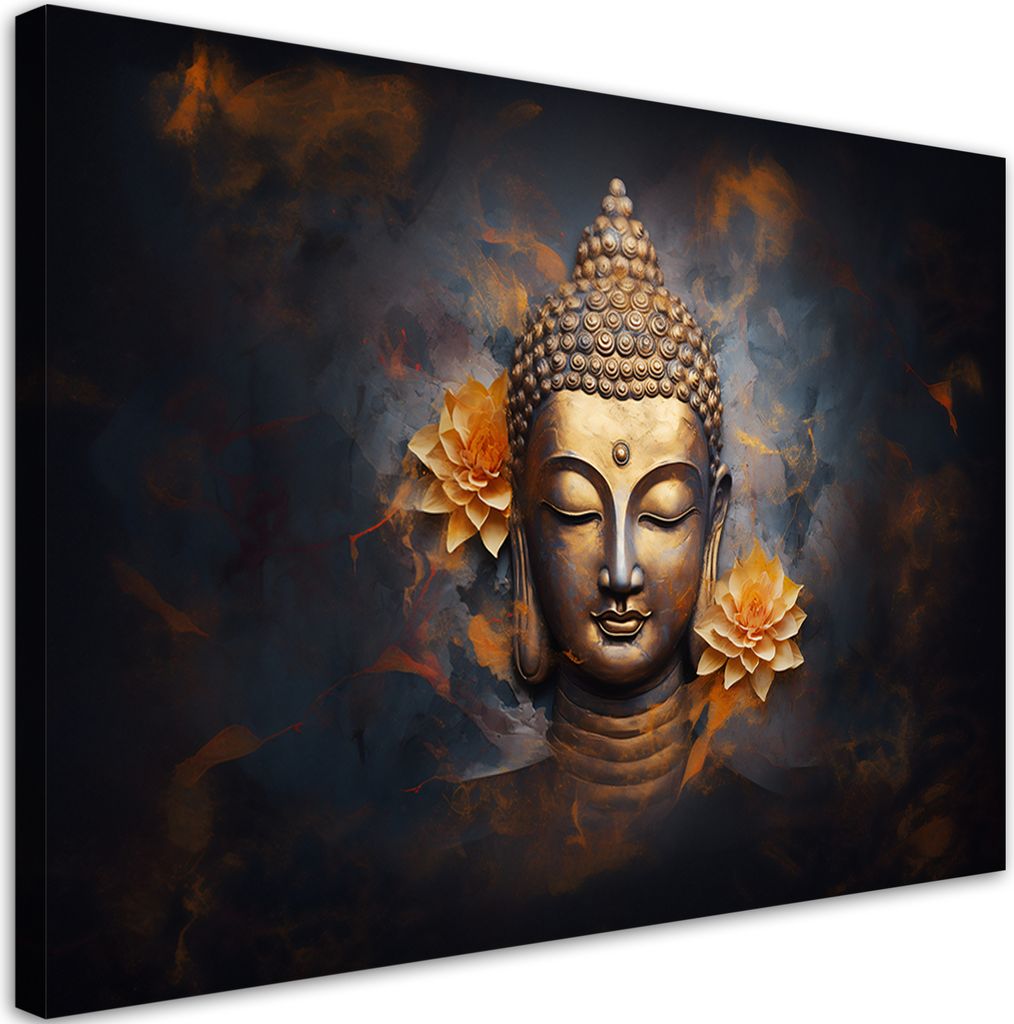 Leinwandbild Goldener Buddha, abstrakt 60x40 Feeby Gold bild für die wand bereit zum aufhängen