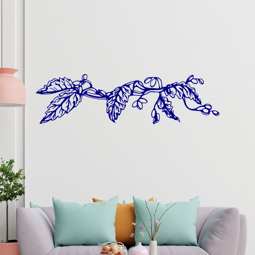 Blätter -Ranken Wandtattoo in 6 Größen - Wandaufkleber Wall Sticker - Dekoration, Küche, Wohnzimmer, Schlafzimmer, Badezimmer