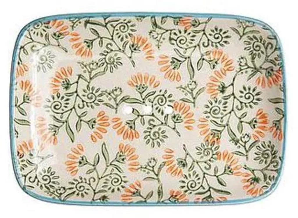 Accessoire céramique de luxe 13,5x9,5 cm, finition émaillée artisanale