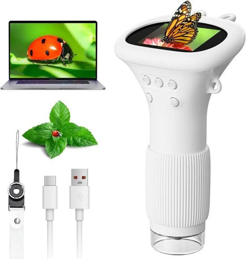 Jouet scientifique microscope numérique enfant 5 pouces blanc et compact