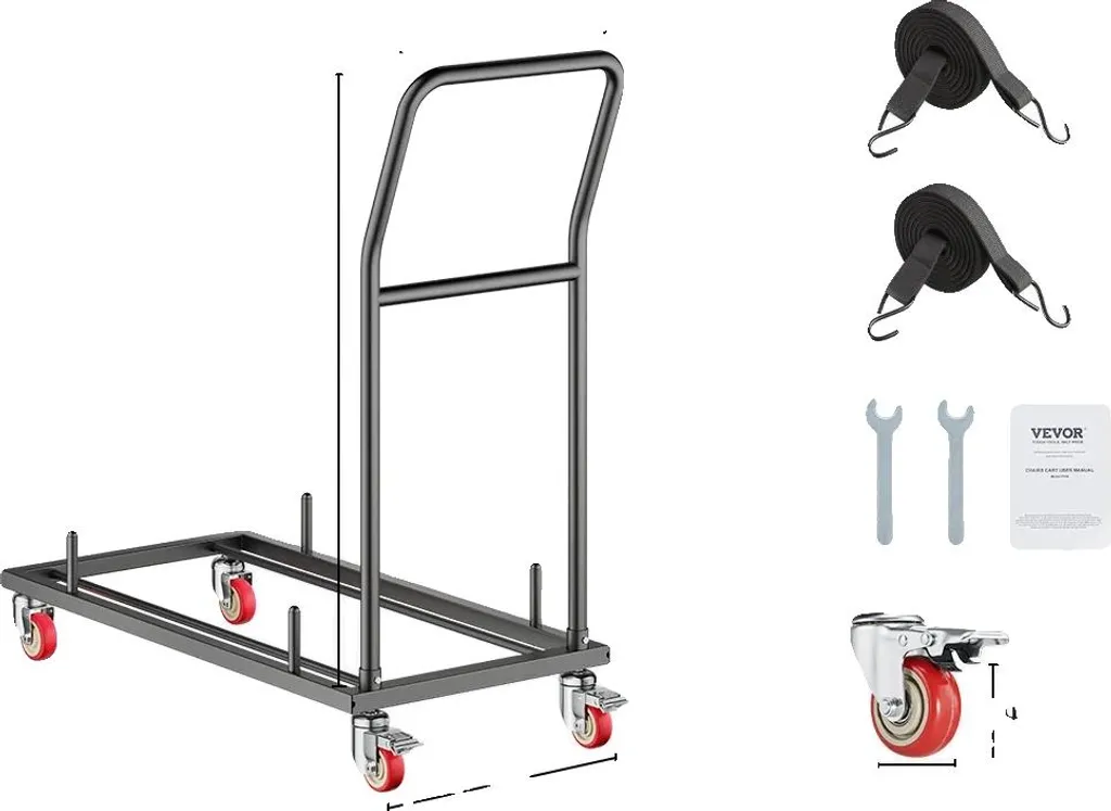 Carrello Porta Sedie Professionale 136 kg | Trolley Salvaspazio 300LBS