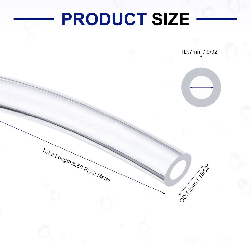 Silikonschlauch 7mm ID x 12mm OD (2 Meter) - Gummischlauch Bierschlauch flexibel, lebensmitteltauglich & transparent fš¹r Trinkwasser, Haushalt u...