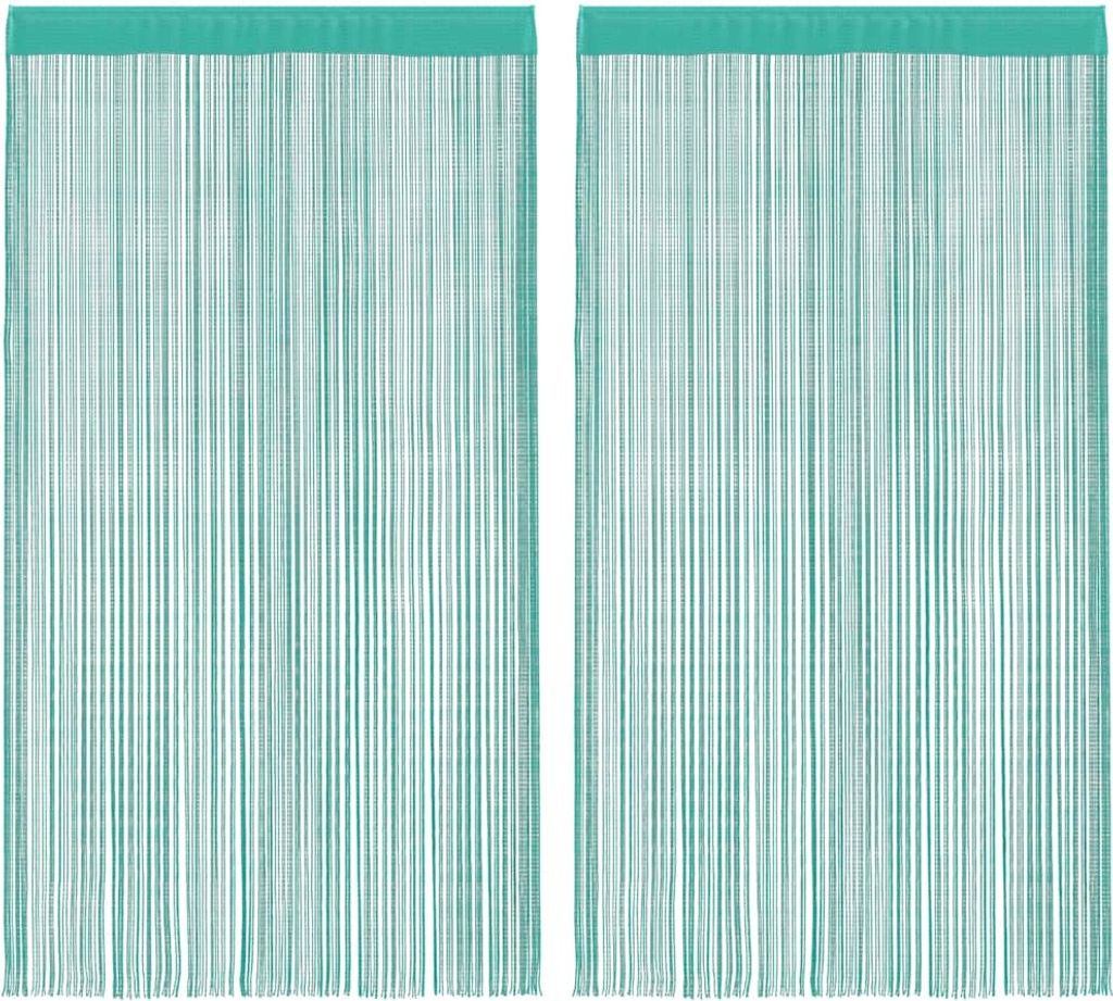 vidaXL Fadenvorhänge 2 Stk. Türkis 100x250 cm