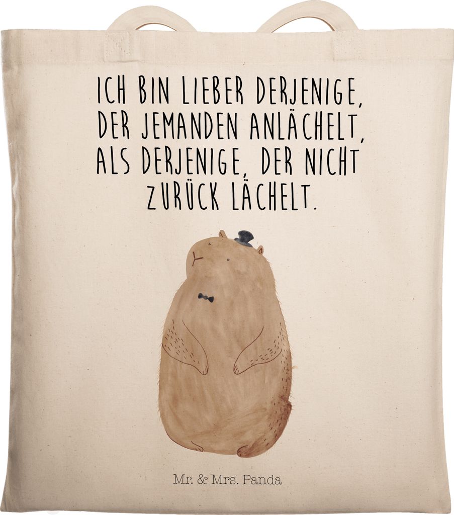 Mr. & Mrs. Panda canvas tasche Murmeltier - Transparent - Produktbild 