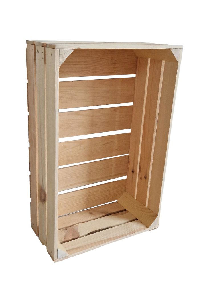 Obstkiste 60x40x20 cm - Holzkiste Apfelkiste Aufbewahrungsbox Wohndeko - Natur Massivholz
