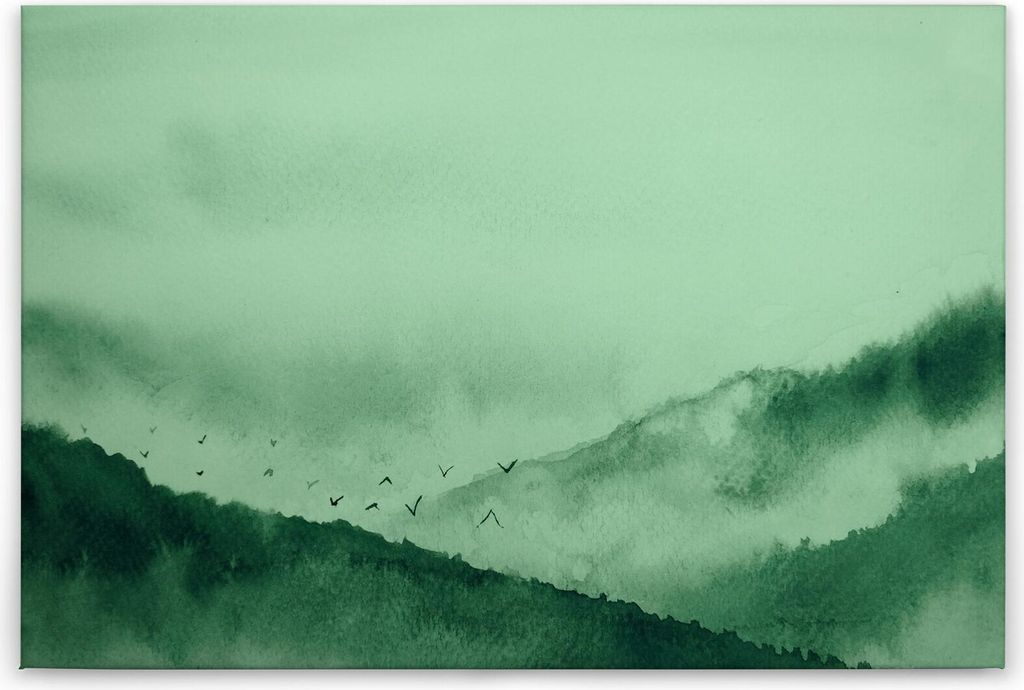 Leinwandbild Landschaften 60 x 90 cm - Wandbild Wald Grün - Produktbild 