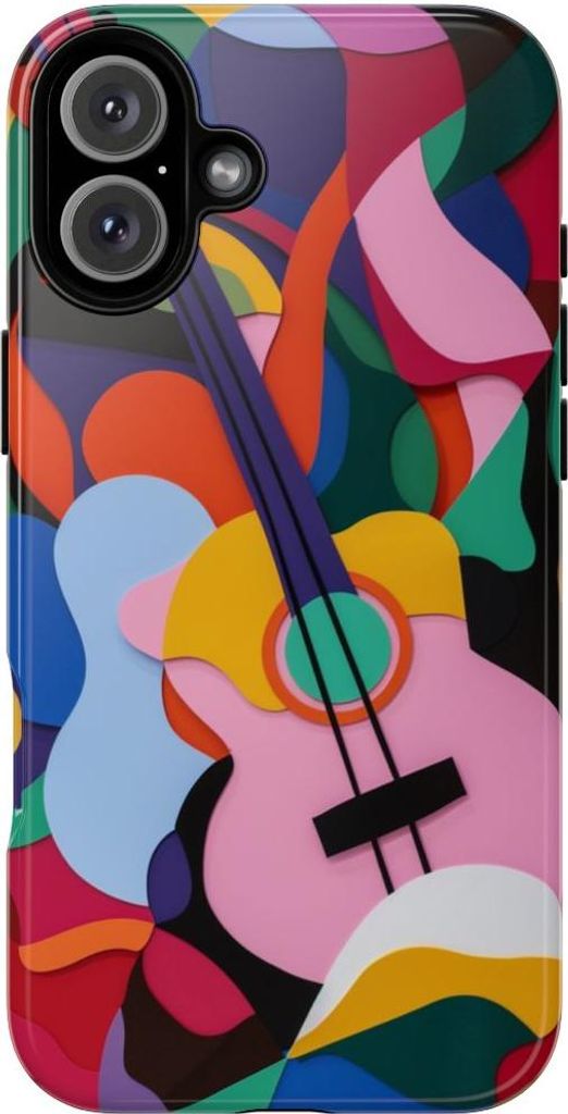 Bunte abstrakte Gitarrenkunst – Hülle Kompatibel mit iPhone 16 Plus