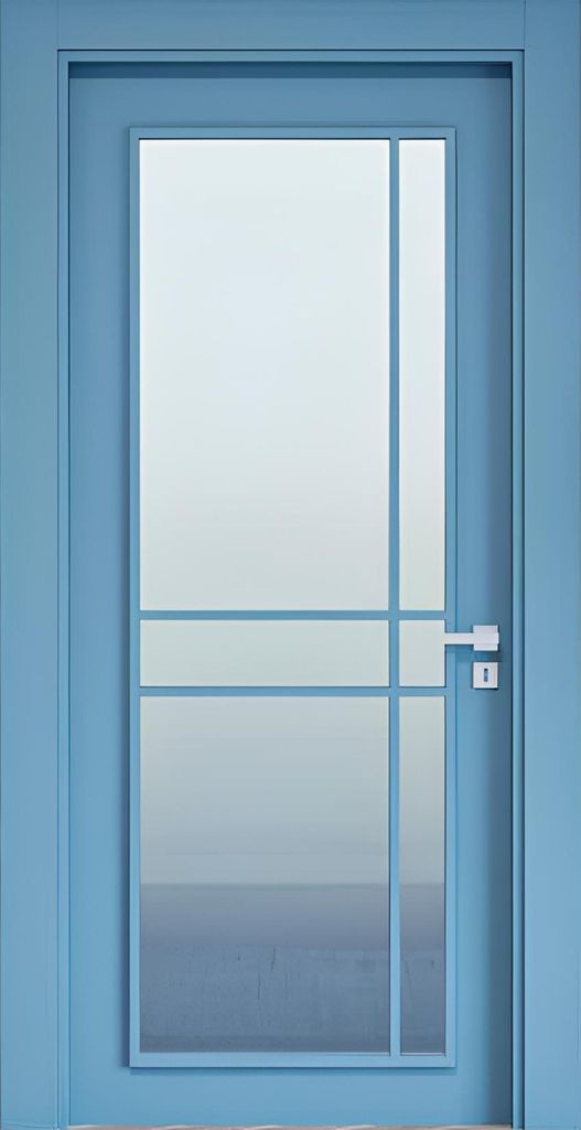 Blaue Glastür Designer MDF-Türen Hoteltüren PVC-Tür