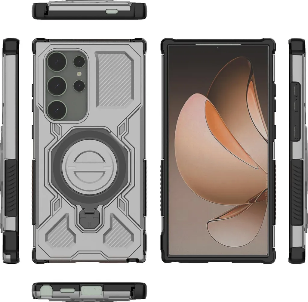 Cover Professionale Samsung S24 Ultra Grigio con Supporto Magnetico - 2