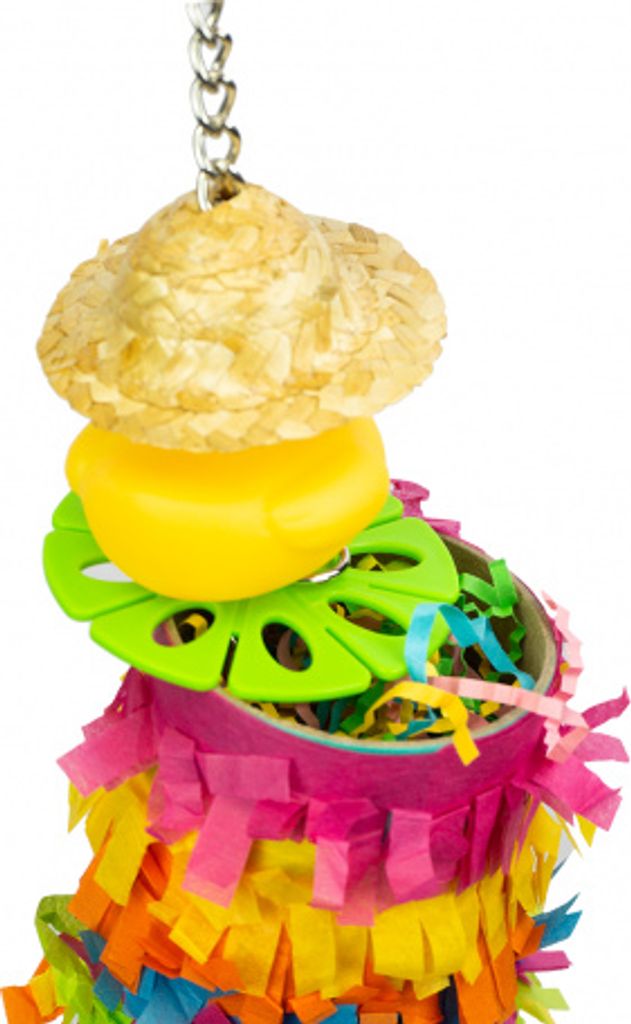 Kunterbunte Piñata-Ente Für Große Und Mittelgroße Papageien - Spielzeug Für Spaß Und Futterbelohnung