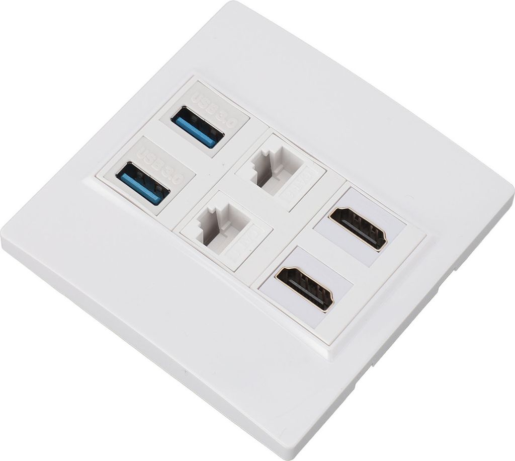 Caja de conexiones multimedia con 6 puertos (5 Gbit/s, 4K, Imagen del producto 