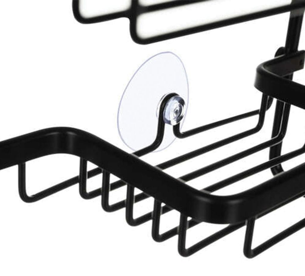 Hangplank voor in de douche, zwart Productafbeelding 