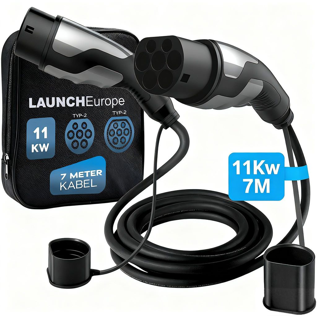 LAUNCH Typ 2 Ladekabel 11 kW 7M 16 A Ladekabel Elektroauto Typ 2 3 Phasig für E Auto EV/PHEV Typ 2 auf Typ 2,für T-Mode und E-Golf-Serienfahrzeuge