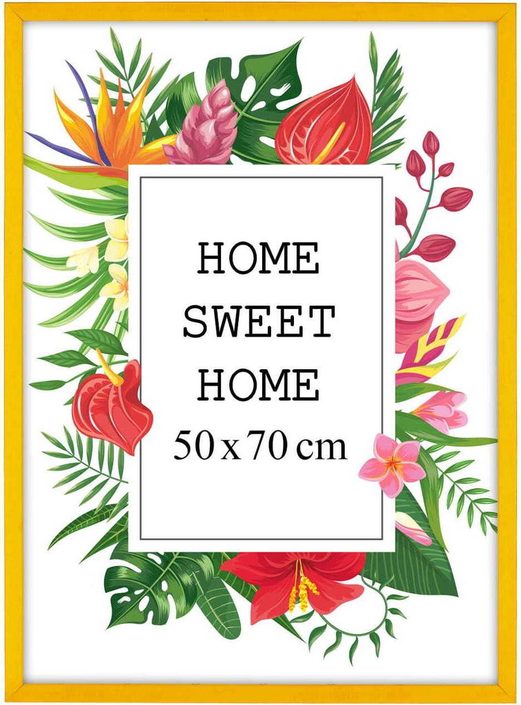 MG Design rám na obrazy 50 x 70 cm - farba žltá, z dreva, s Obrázok produktu 