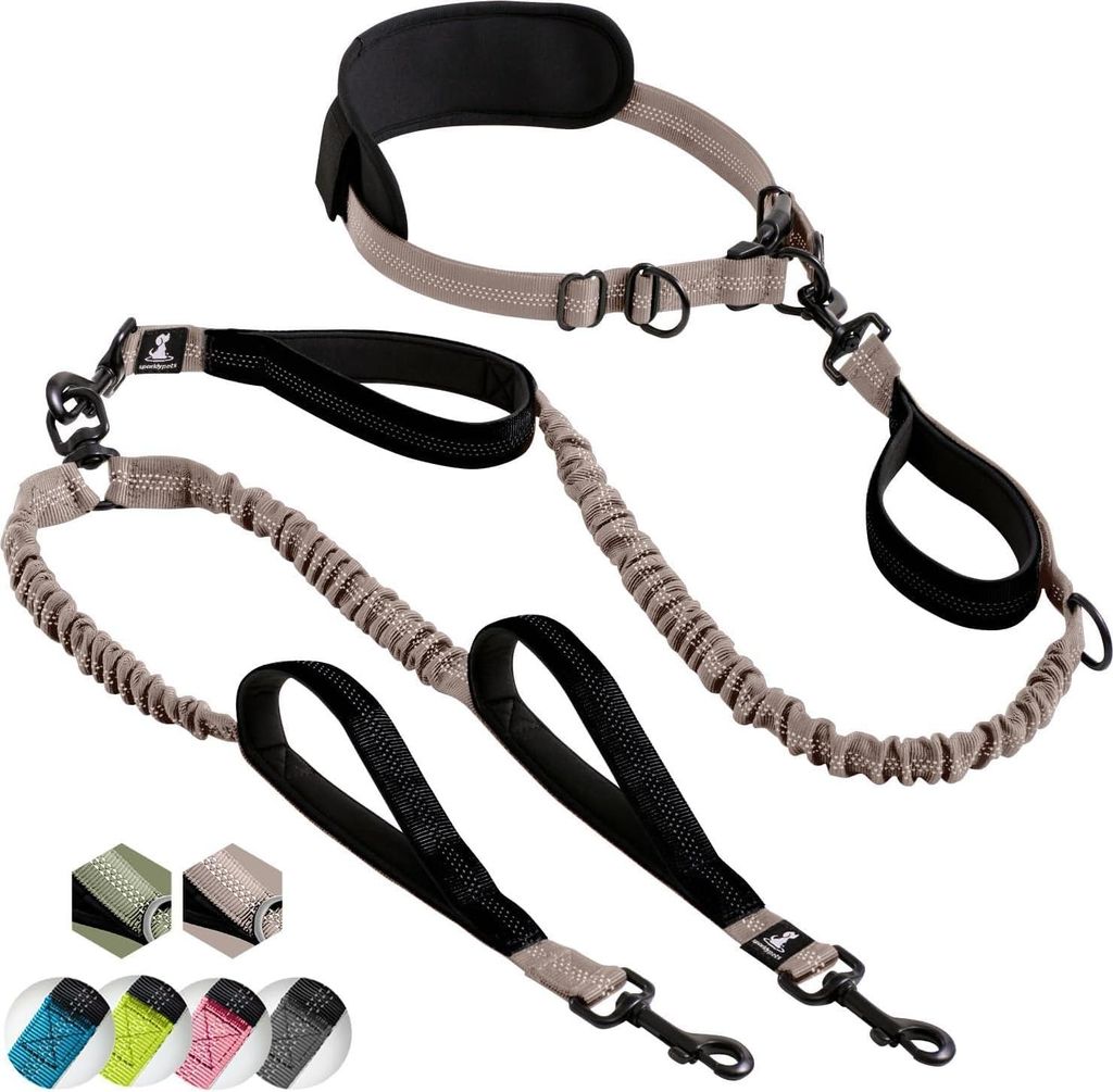 Handsfree Hundeleine für mittelgroße und große Hunde, professionelles Geschirr mit reflektierenden Nähten für Training, Spaziergänge, Joggen ...