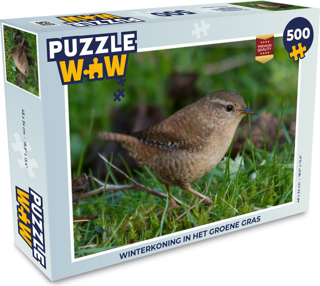 MuchoWow Puzzle 500 Teile Zaunkönig im grünen Gras - 500 Teile - Kinder - Selberbauen - Puzzlespiele