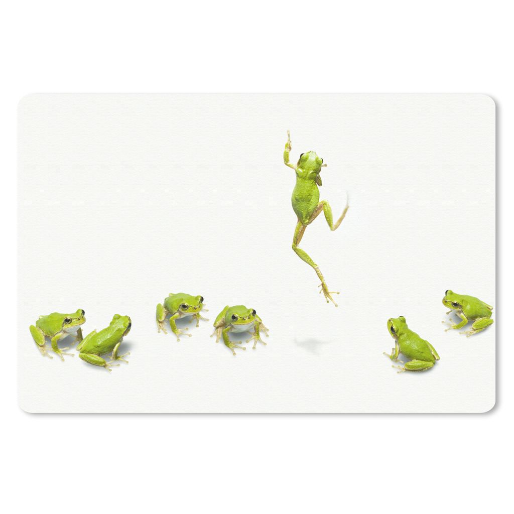 MuchoWow Schreibtischunterlage Frosch - Tiere - Grün 60x40 cm - XXL Mauspad - Großes Mauspad