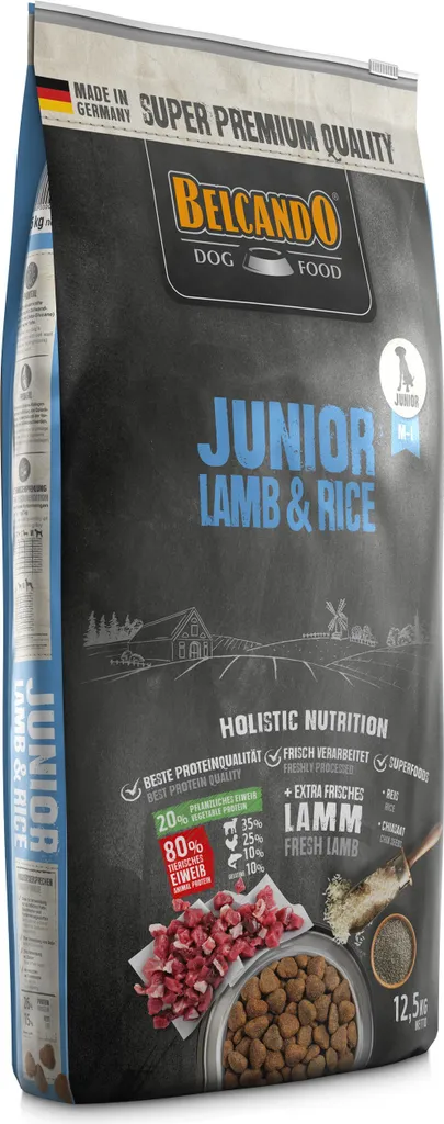 Alimentation Junior Belcando Agneau et Riz 12,5 kg pour Chiot Actif