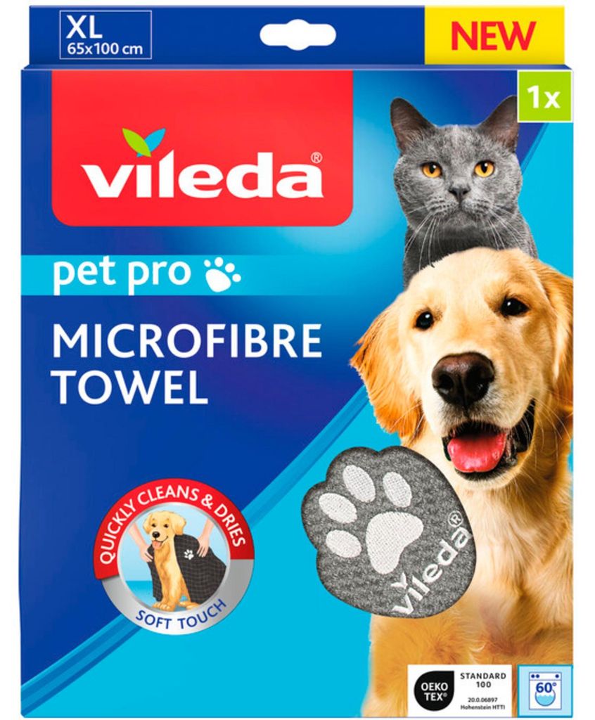 Pet Pro Microfaser-Handtuch XL (grau, Größe XL, 65 x 100cm) Produktbild 