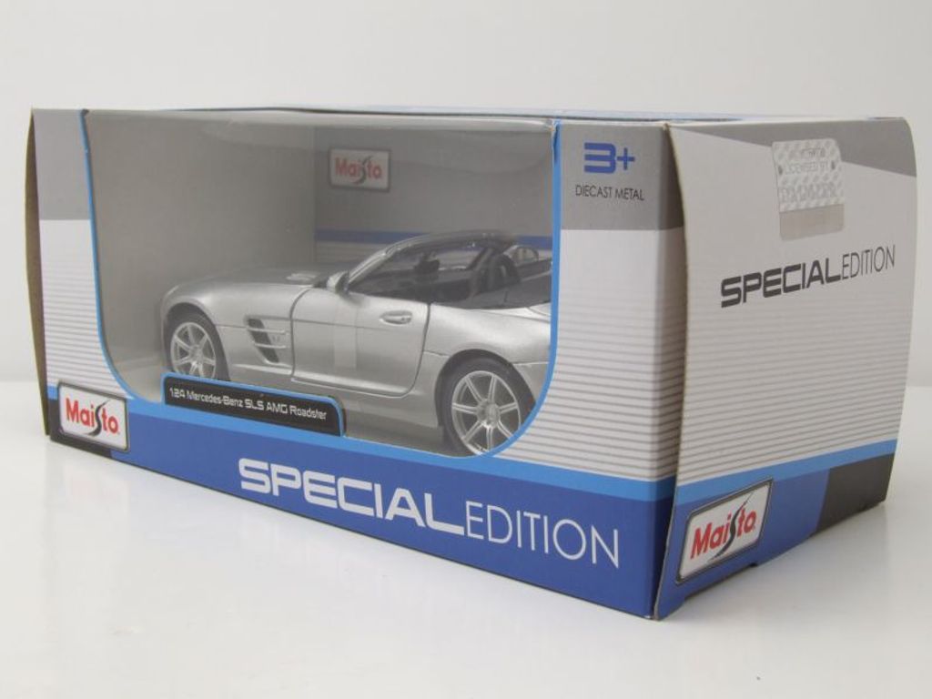 Mercedes SLS AMG Modellauto 1:34 – Die-Cast Metall, Detailgetreu, Mit Beweglichen Teilen – Zufällige Farbe!