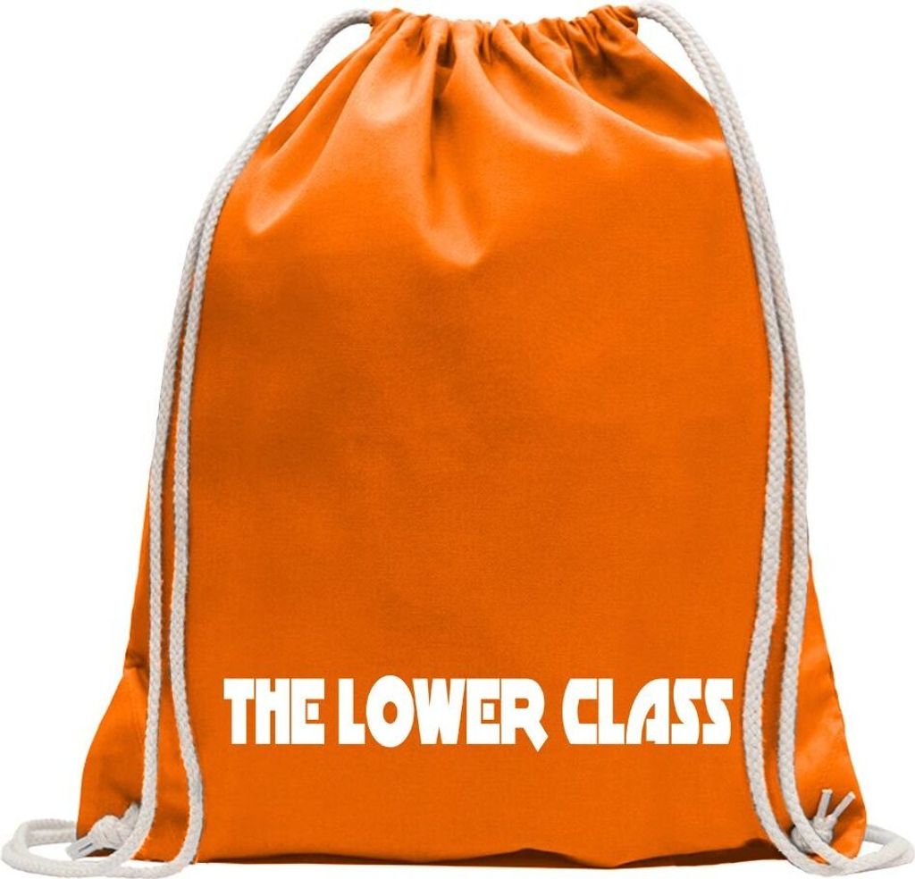 Kiwistar - Turnbeutel - mandarin - The Lower Class - Fun Rucksack Sport Beutel Gymsack Baumwolle mit Ziehgurt
