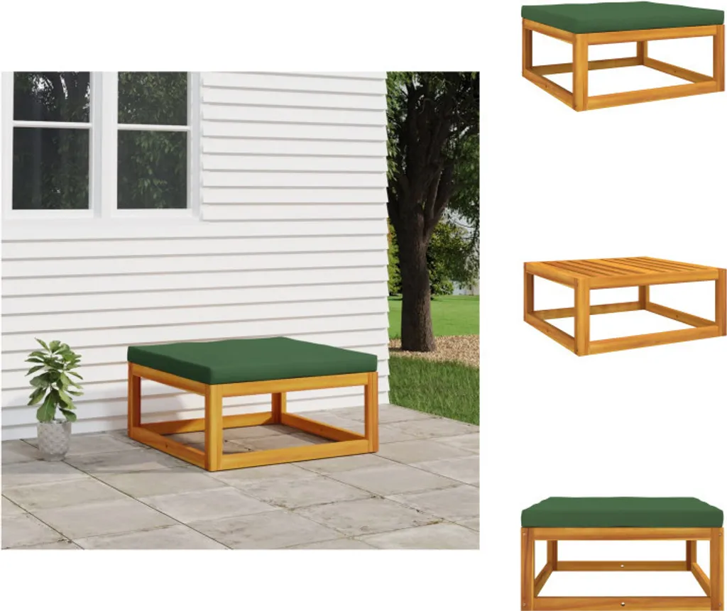 Sgabello Esterno Acacia vidaXL con Cuscino | Elemento Divano DIY