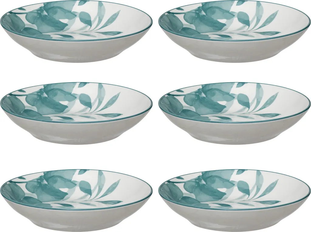 Piatti Fondi LILY 20cm Porcellana Bianca - Design Moderno Set 6 Pezzi