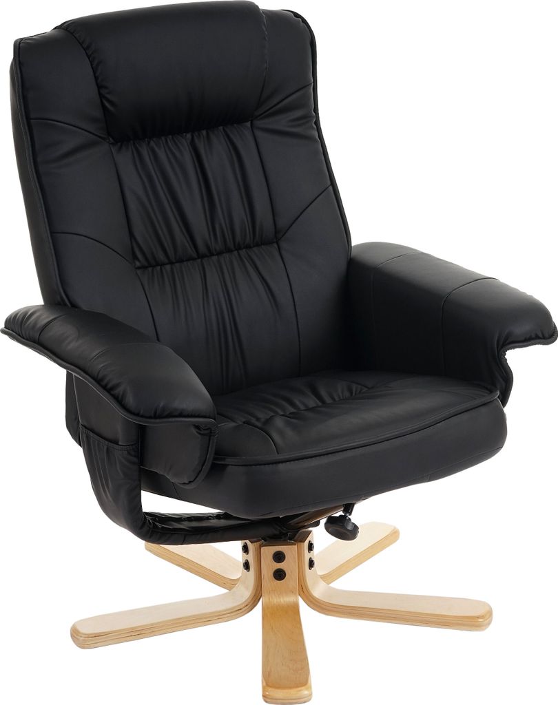Relaxsessel Fernsehsessel Sessel ohne Hocker H56 Kunstleder MVG- schwarz