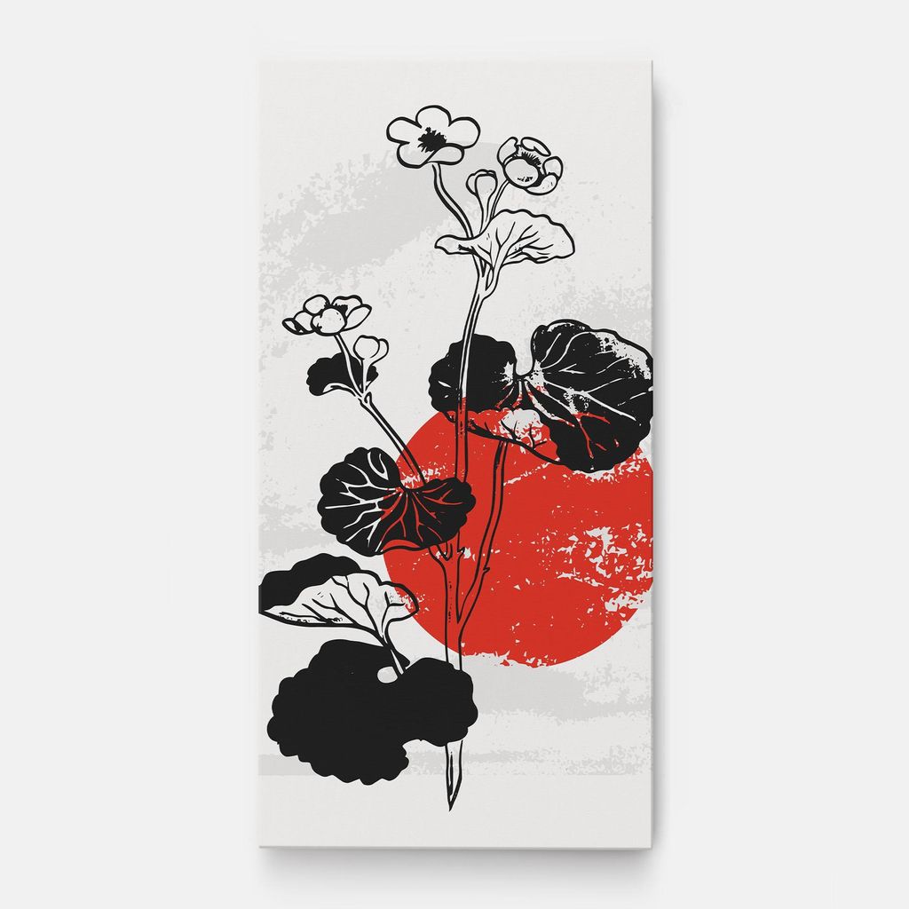 ARTHUB Leinwandbild 60x120 cm, Japan Plant Art | Wohnzimmerdekoration, Hängende Bilder, Wanddekoration, Heimdekoration, Moderne, Asiatisch