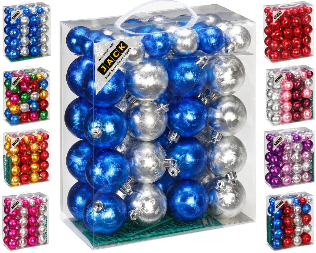 JACK by Inge 50x Kunststoff Kugeln Eislack Christbaumkugeln Produktbild 