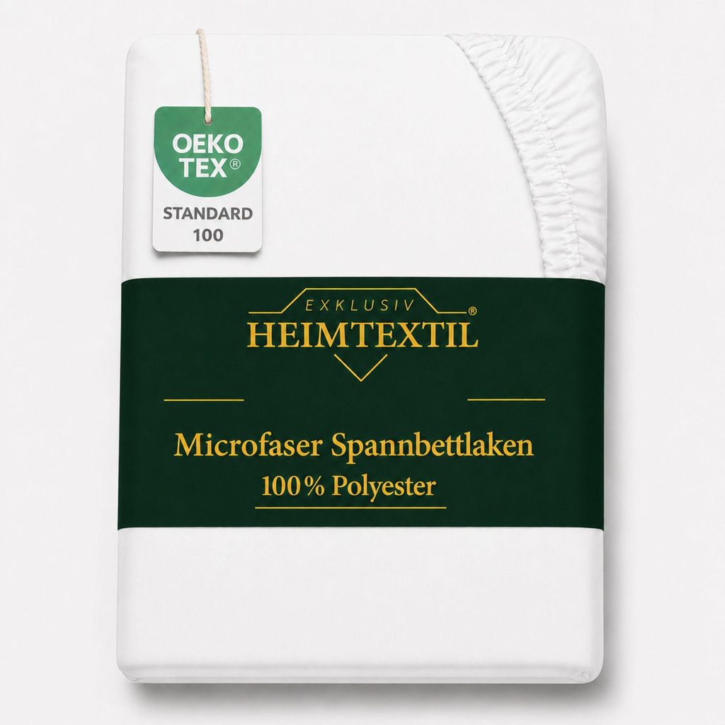 Microfaser Marke Spannbettlaken 180 - 200 x 200-220 cm + 40 cm Weiß