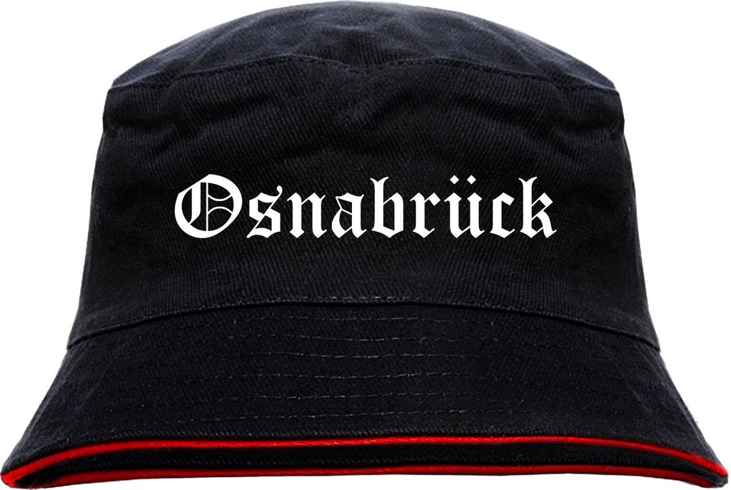 Osnabrück Anglerhut - Altdeutsche Schrift - Schwarz-Roter Produktbild 