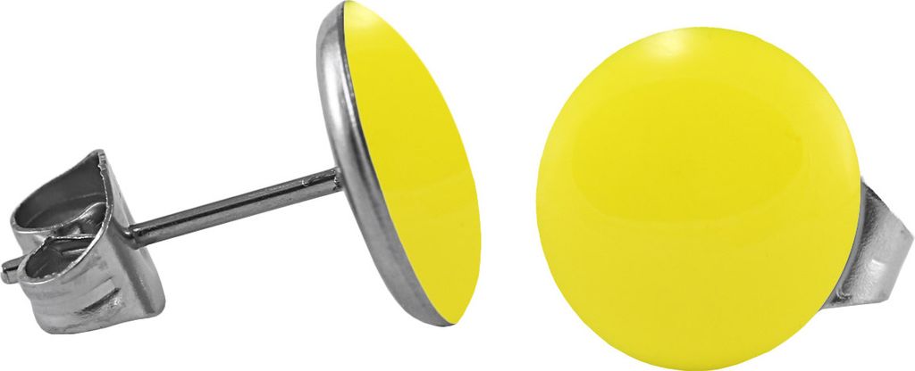 Chirurgenstahl Ohrstecker Emaille Farbe - Gelb Größe - 6 mm