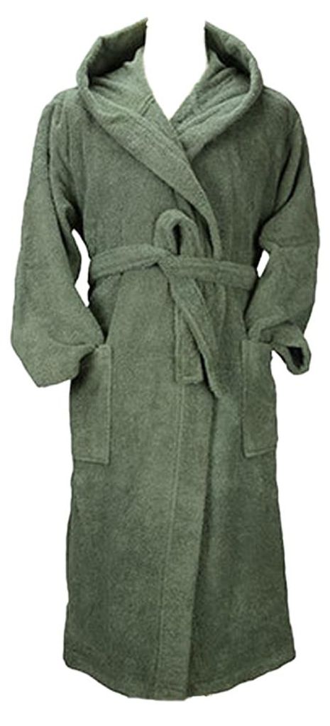 ARTG - Morgenmantel für Damen, mit Kapuze LT5811 (3XL) (Armee-Grün)