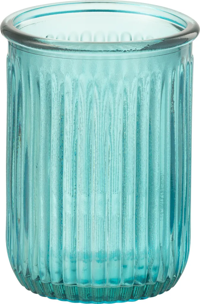 Vase Décoratif pour Centre de Table J-Line Stripe Glass Aqua en Verre