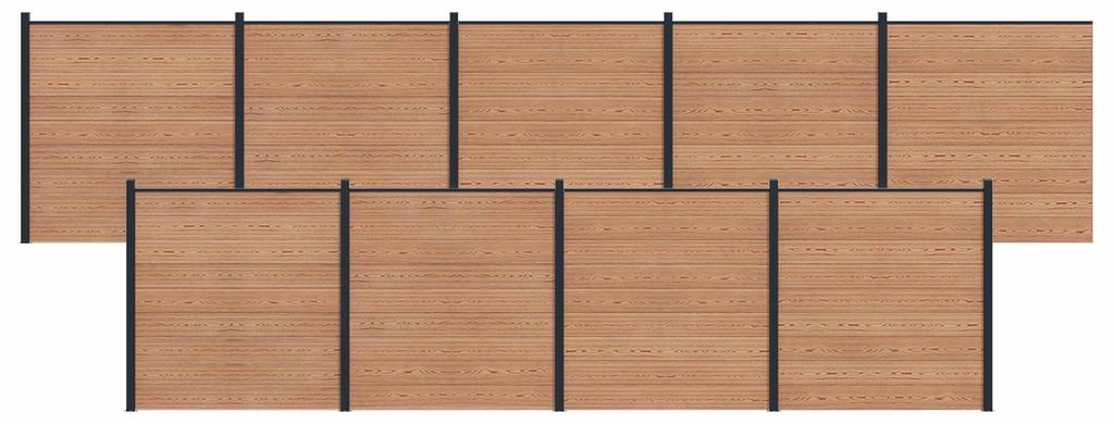 Möbel Zaunelement 9 pcs WPC und Aluminium Braun - Metallzäune CC989