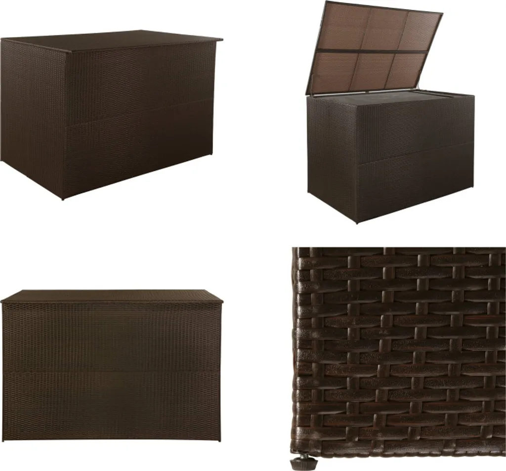 Coffre de rangement Garden vidaXL en polyrotin marron 150x100x100 cm