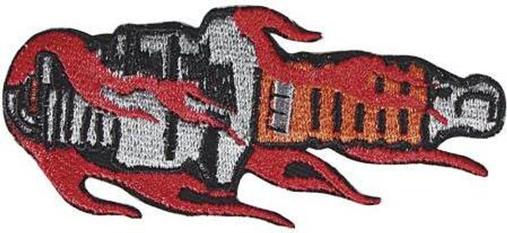 Aufnäher - Brennender Kolben - 04733 - Gr. ca. 10,5 x 5 cm - Patches