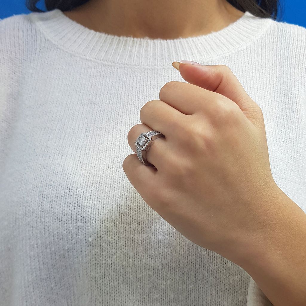 1,14 Carat Diamantring mit Diamanten in Baguette-Schliff - 51 (16,20 mm)