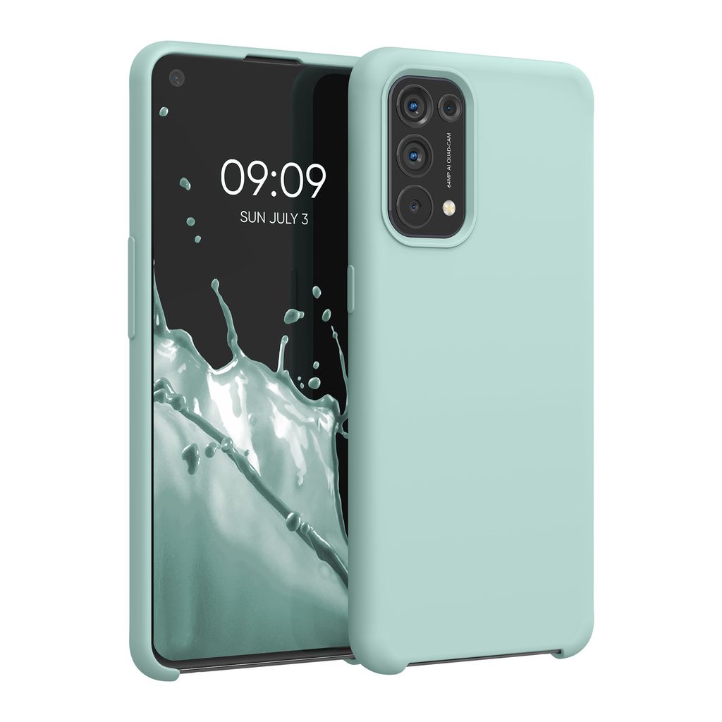 kwmobile Hülle kompatibel mit Oppo Find X3 Lite Hülle - Silikon Handy Case - Handyhülle weiche Oberfläche - kabelloses Laden - Mintgrün